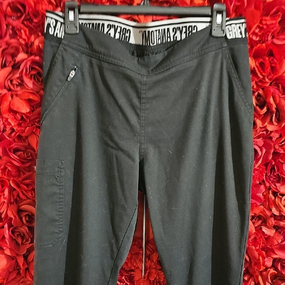 Grey's Anatomy Black Scrub Pants Size Large NO SIZE TAG - Picture 1 of 6